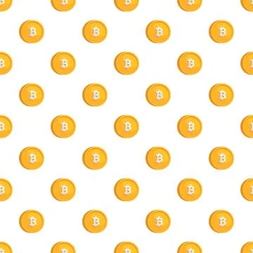 Bitcoin coins creating a seamless cryptocurrency pattern background 스톡 일러스트