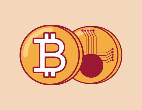 Bitcoin coins design 스톡 일러스트