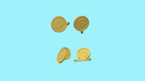 Bitcoin coins floating over blue abstract background animation. Cryptocurrency Stock Footage 295304092