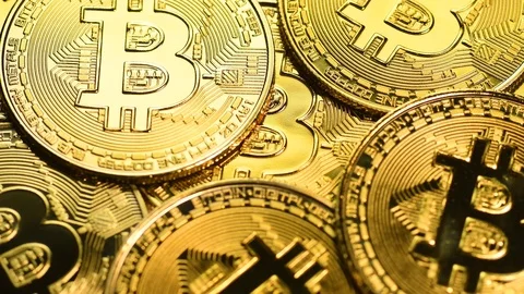 Bitcoin coins macro shot Stock Footage 109266536