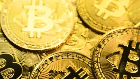 Bitcoin coins macro shot Stock Footage 109266550