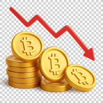Bitcoin coins stack 3D illustration cryptocurrency market 库存插图