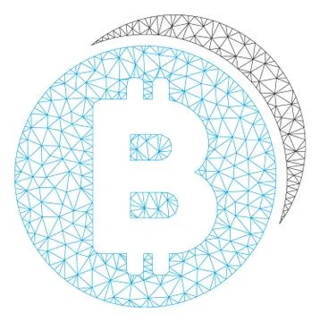 Bitcoin Coins Vector Mesh Carcass Model 스톡 일러스트