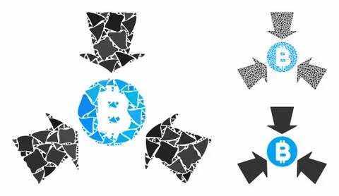 Bitcoin collect arrows Composition Icon of Irregular Elements 스톡 일러스트
