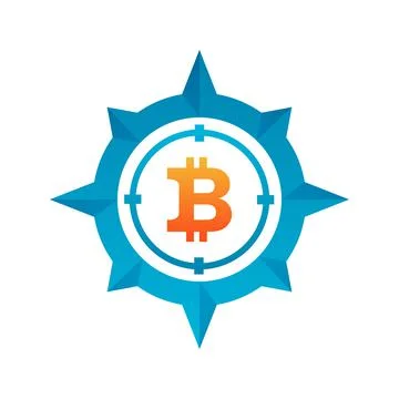 Bitcoin compass logo design template icon Stock Illustration