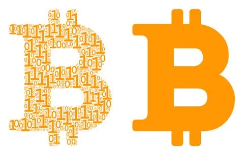Bitcoin Composition of Binary Digits Stock Illustration