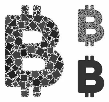Bitcoin Composition Icon of Tremulant Elements 스톡 일러스트