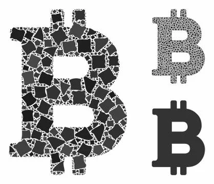 Bitcoin Composition Icon of Unequal Elements Stockillustratie
