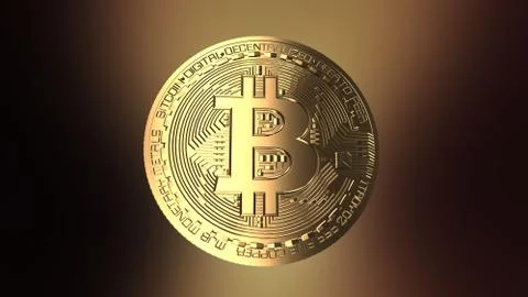 Bitcoin - computer generated image of a golden coin Foto stock
