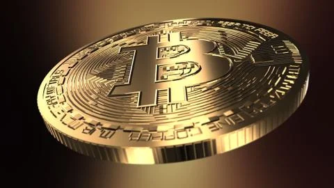 Bitcoin - computer generated image of a golden coin Foto stock