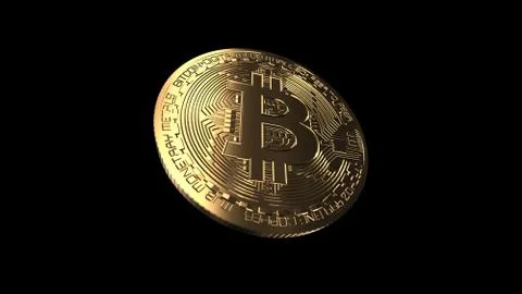 Bitcoin - computer generated image of a golden coin Foto stock