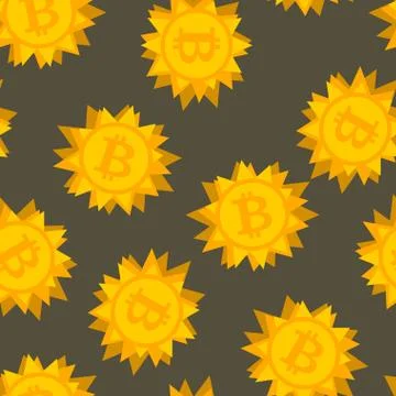 Bitcoin computer virus pattern. Crypto currency is web bug background. Vector Stock Illustration