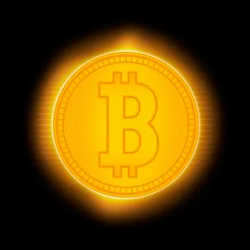 Bitcoin concept on an abstract black background . Crypto currency abstraction Stock Illustration