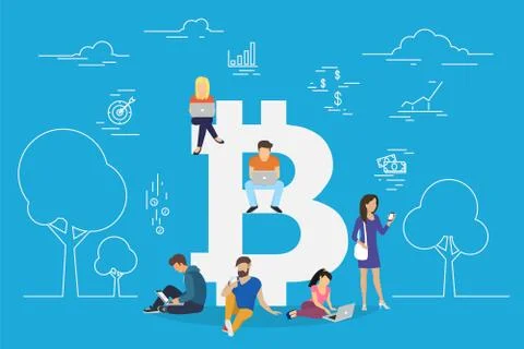 Bitcoin concept illustration Stock Illustration