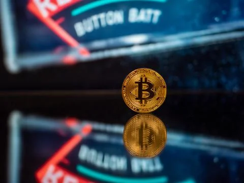Bitcoin Concept Image on abstract background Stock Photos