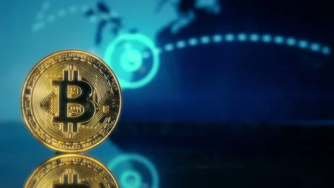 Bitcoin on Connection Diagram Video stock 119253721