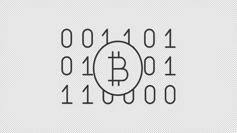 Bitcoin core line animation Stock Footage 300442609