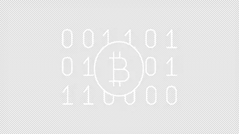 Bitcoin core white line animation Stock Footage 300541806