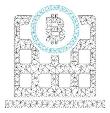 Bitcoin Corporation Building Vector Mesh Wire Frame Model Ilustración de archivo