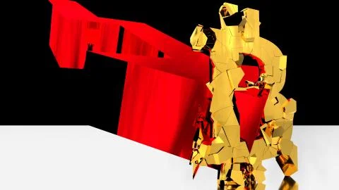 Bitcoin Crash - 3D Render shatter of global cryptocurrency Illustrazione stock