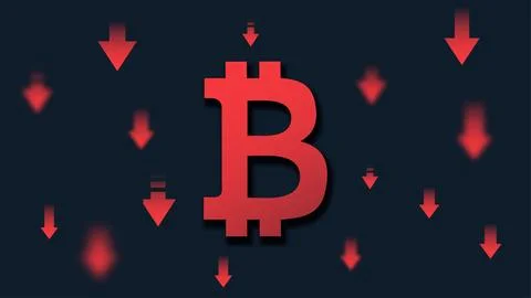 Bitcoin crash vector concept Stock Illustration