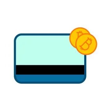 Bitcoin Credit Card Earning Vector Illustration Graphic Stock Illustration