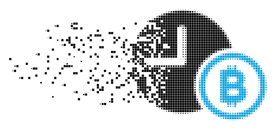 Bitcoin Credit Clock Damaged Pixel Icon Stock Illustration