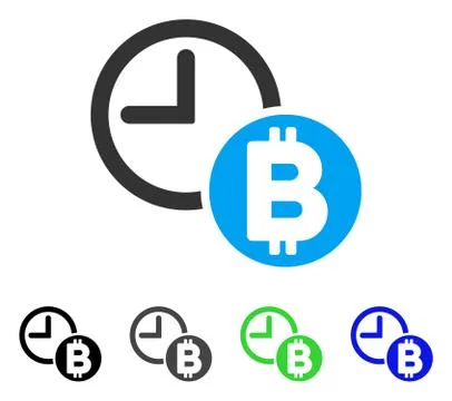 Bitcoin Credit Clock Flat Icon Stock Illustration