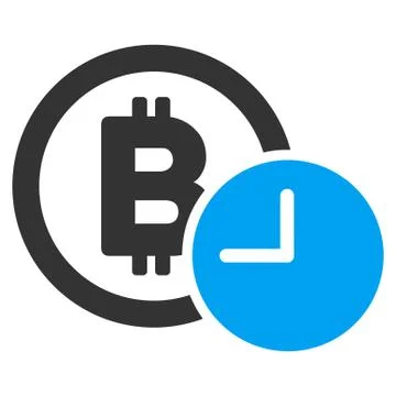 Bitcoin Credit Clock Flat Icon Stock Illustration