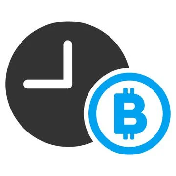 Bitcoin Credit Clock Flat Icon Stock Illustration