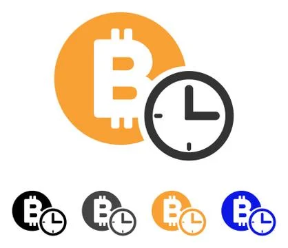 Bitcoin Credit Clock Vector Icon Stock Illustration