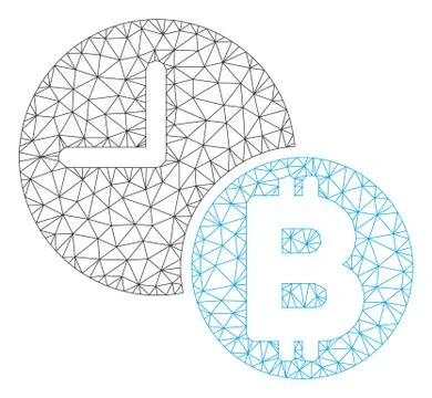 Bitcoin Credit Clock Vector Mesh Carcass Model 스톡 일러스트