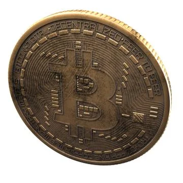 Bitcoin. Cripto bit coin. Digital currency. Cryptocurrency. Golden physical c Stock-Illustration