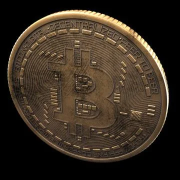 Bitcoin. Cripto bit coin. Digital currency. Cryptocurrency. Golden physical c Stock-Illustration