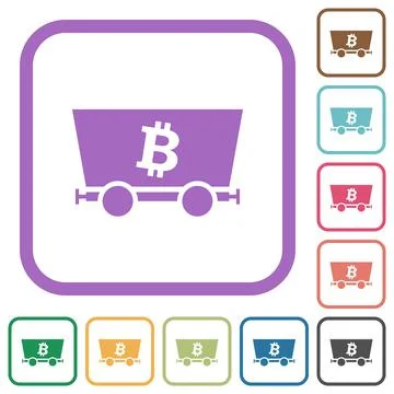 Bitcoin criptocurrency mining simple icons Stock-Illustration