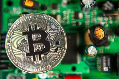 Bitcoin criptocurrency trading bussines mining coins Stock Photos