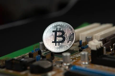 Bitcoin criptocurrency trading bussines mining coins Stock Photos