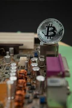 Bitcoin criptocurrency trading bussines mining coins Stock Photos