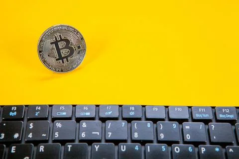 Bitcoin criptocurrency trading bussines mining coins Stock Photos