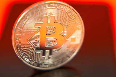 Bitcoin criptocurrency trading bussines Stock Photos