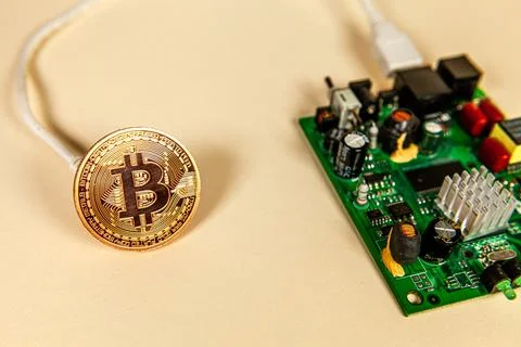 Bitcoin criptocurrency trading bussines Stock Photos