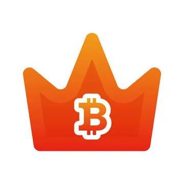 Bitcoin crown gradient logo design template icon Stock Illustration