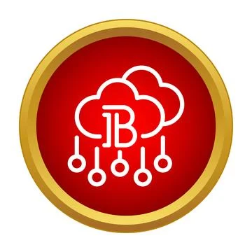 Bitcoin crypto cloud computing network technology concept Illustrazione stock