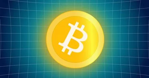 Bitcoin crypto coin currency technology blockchain development background. .. Stock Illustration