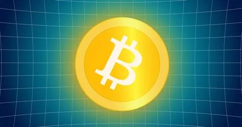 Bitcoin crypto coin currency technology blockchain development background. .. Illustrazione stock