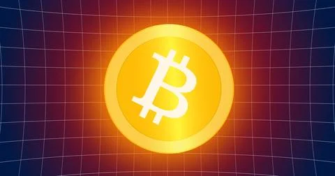 Bitcoin crypto coin currency technology blockchain development background. .. Stock Illustration
