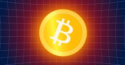 Bitcoin crypto coin currency technology blockchain development background. .. Stock Illustration