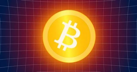 Bitcoin crypto coin currency technology blockchain development background. .. Stock Illustration