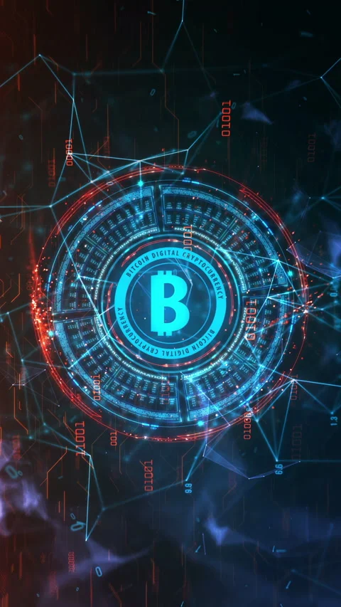 BITCOIN Crypto Currency 4K Background Loop | Mobile Format Video stock 311455228