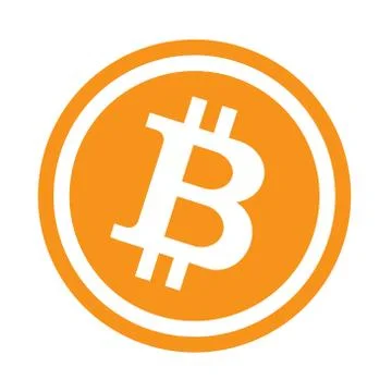 Bitcoin crypto currency blockchain flat logo isolated on white background 스톡 일러스트
